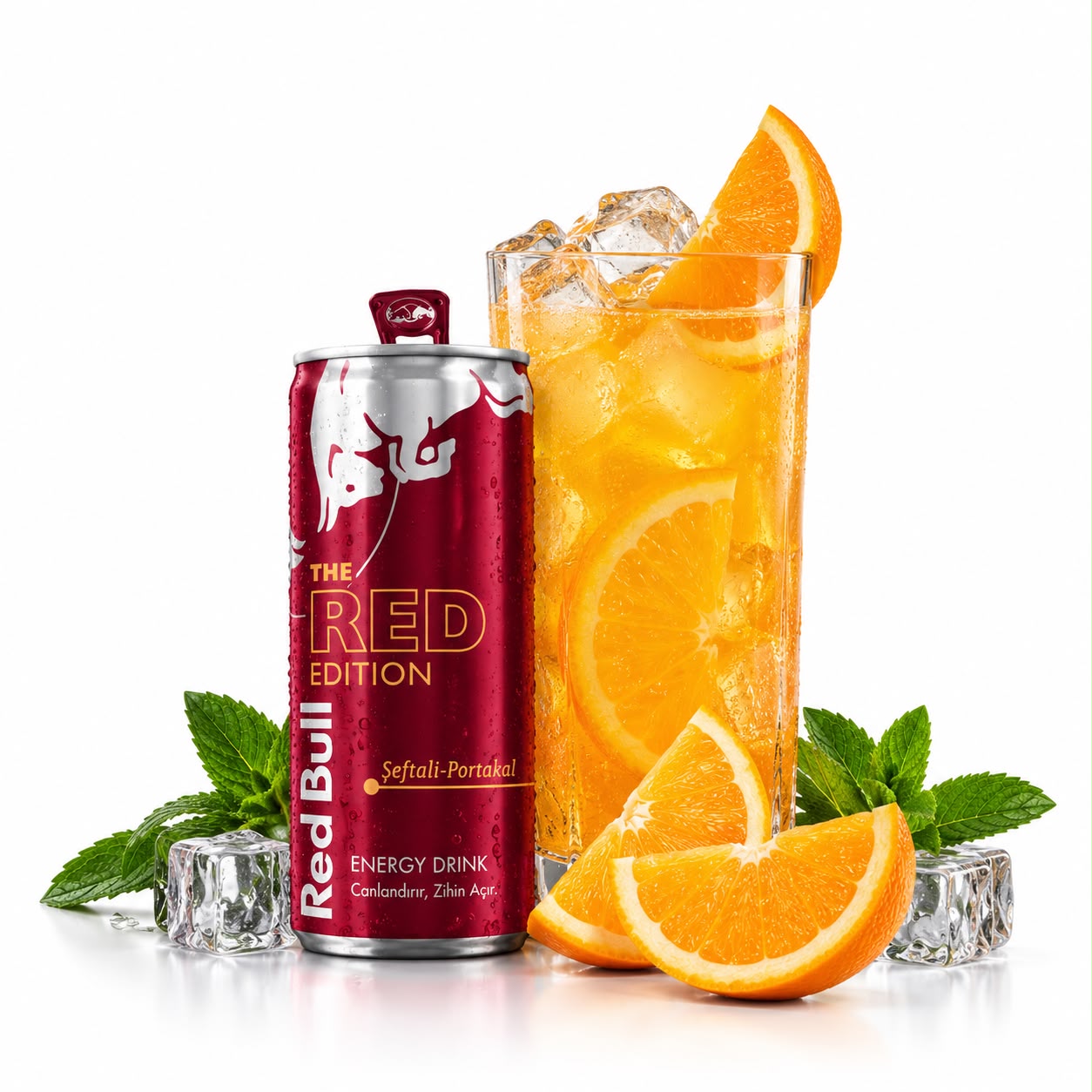 Red Bull Şeftali-Portakal Kokteyl